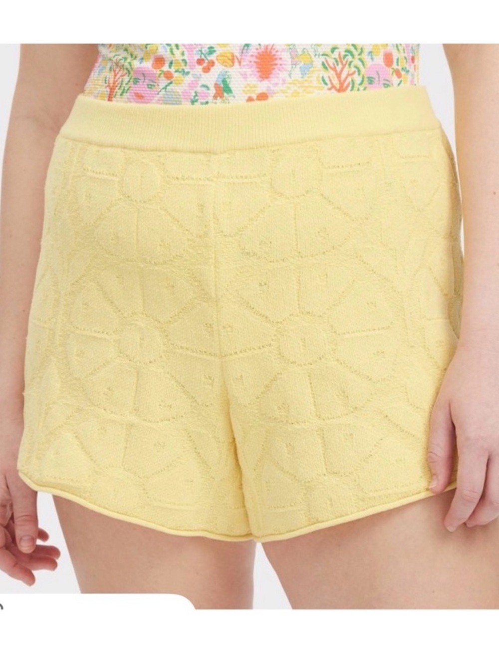 NWT Roller Rabbit x Target Yellow Quilted High-Rise Knit Shorts Size M